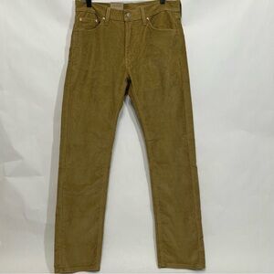 Levi’s 505 Regular Fit Straight Men’s 30X32 Tan Cotton Corduroy Stretch Jeans